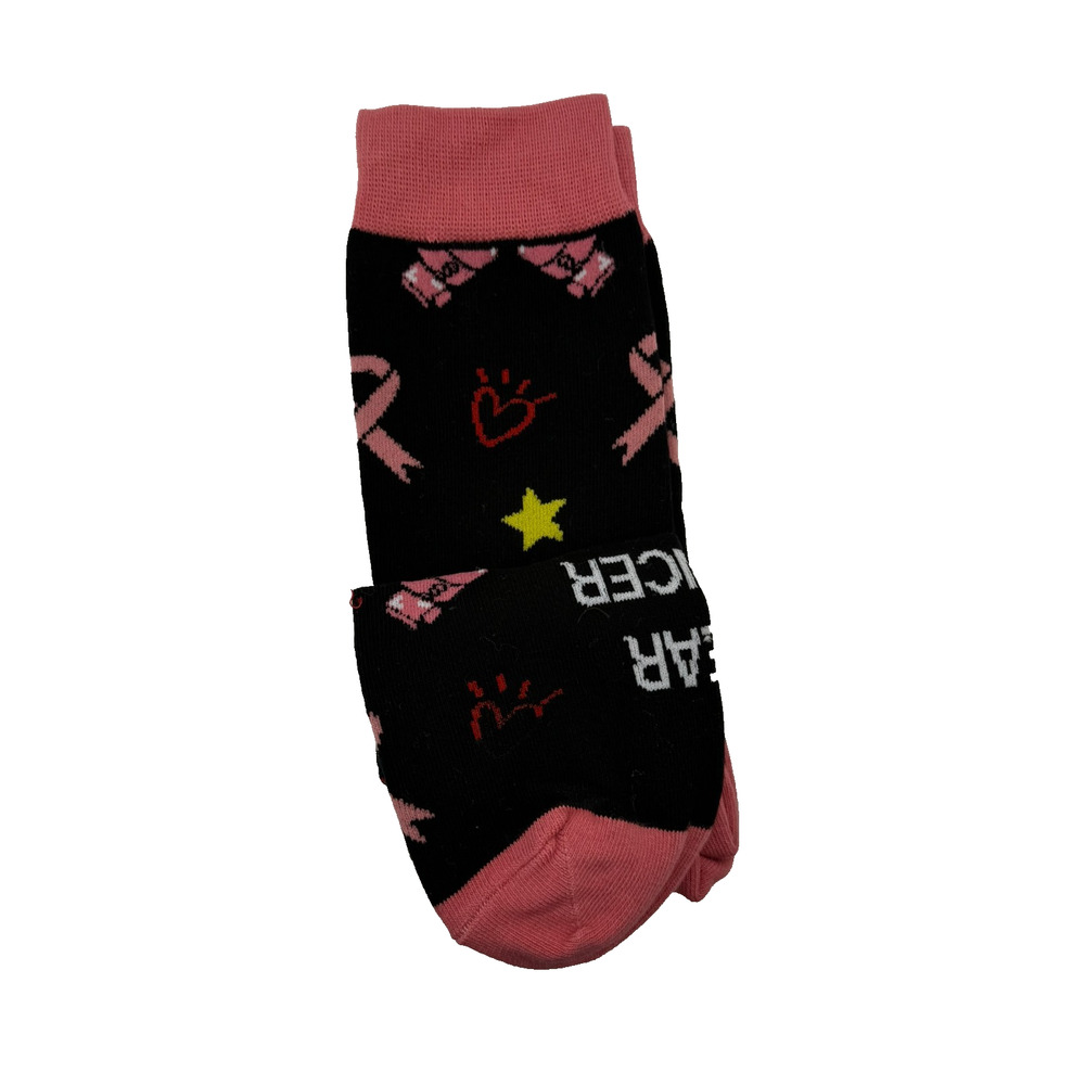 Breast Cancer Awareness Pink Ribbon Crew Socks Dear Cancer One Size Womens
